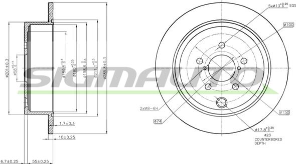 SIGMAUTO DBB883S - Brake Disc autospares.lv