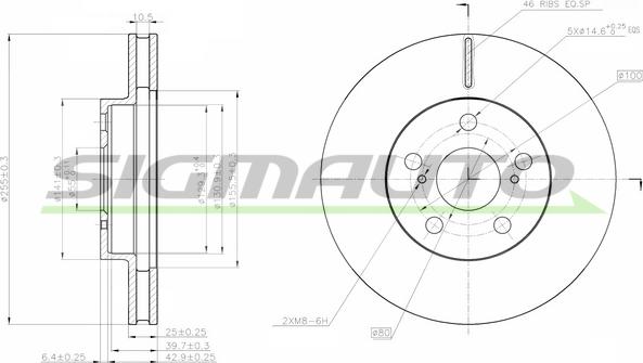 SIGMAUTO DBB882V - Brake Disc autospares.lv