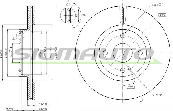 SIGMAUTO DBB839V - Brake Disc autospares.lv