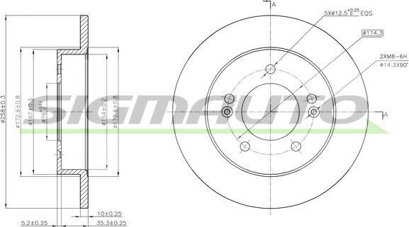 SIGMAUTO DBB874S - Brake Disc autospares.lv