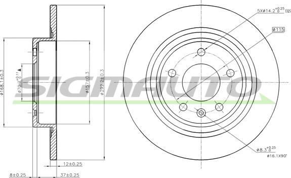 SIGMAUTO DBB871S - Brake Disc autospares.lv