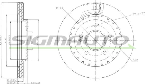 SIGMAUTO DBB399V - Brake Disc autospares.lv