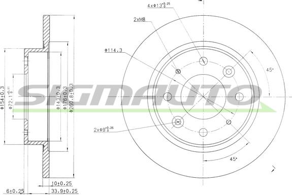 SIGMAUTO DBB395S - Brake Disc autospares.lv