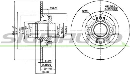 SIGMAUTO DBB369S - Brake Disc autospares.lv