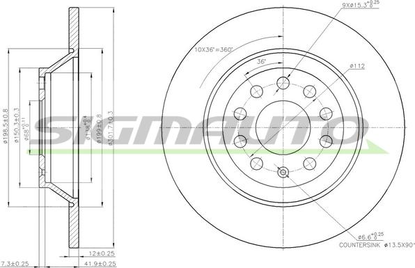 SIGMAUTO DBB307S - Brake Disc autospares.lv