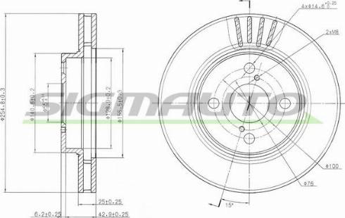 SIGMAUTO DBB314V - Brake Disc autospares.lv