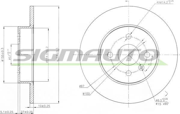 SIGMAUTO DBB313S - Brake Disc autospares.lv