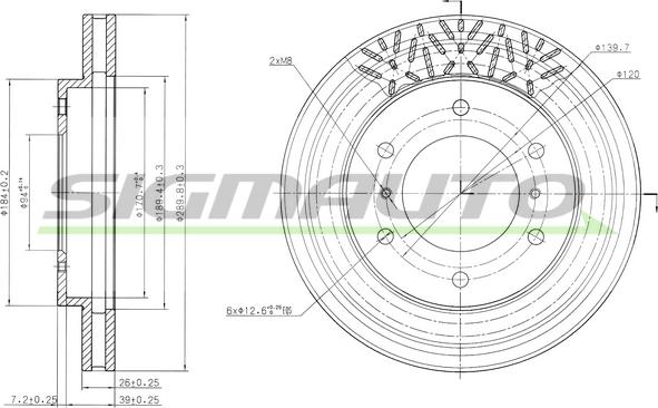 SIGMAUTO DBB384V - Brake Disc autospares.lv