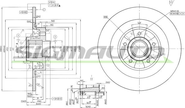 SIGMAUTO DBB386S - Brake Disc autospares.lv