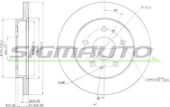 SIGMAUTO DBB387S - Brake Disc autospares.lv