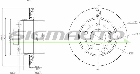 SIGMAUTO DBB321V - Brake Disc autospares.lv