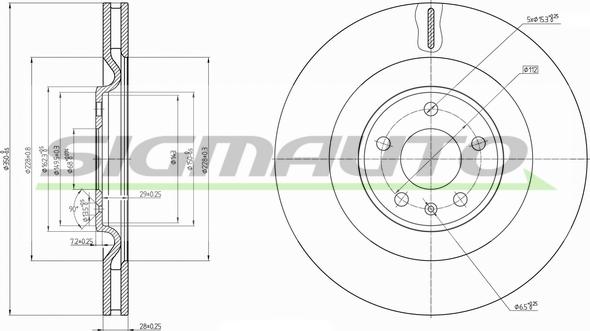 SIGMAUTO DBB327V - Brake Disc autospares.lv