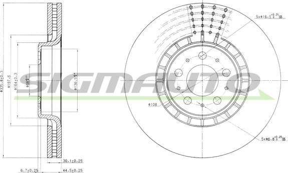 SIGMAUTO DBB371V - Brake Disc autospares.lv