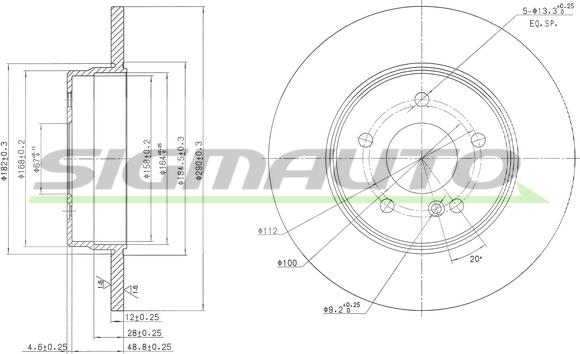 SIGMAUTO DBB251S - Brake Disc autospares.lv