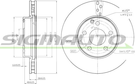 SIGMAUTO DBB252V - Brake Disc autospares.lv