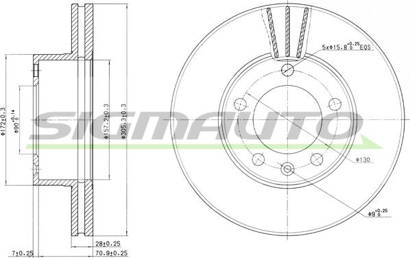 SIGMAUTO DBB217V - Brake Disc autospares.lv