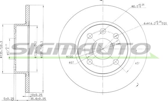 SIGMAUTO DBB283S - Brake Disc autospares.lv