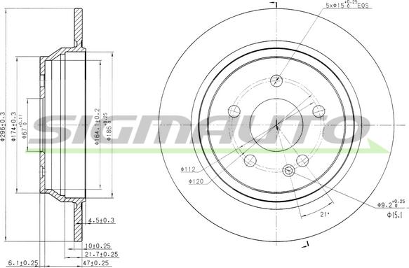 SIGMAUTO DBB234S - Brake Disc autospares.lv