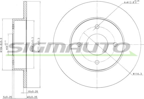 SIGMAUTO DBB235S - Brake Disc autospares.lv