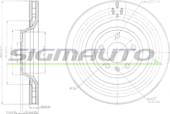 SIGMAUTO DBB238V - Brake Disc autospares.lv