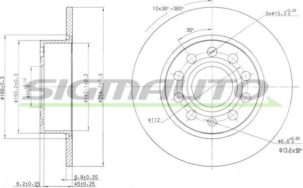 SIGMAUTO DBB224S - Brake Disc autospares.lv