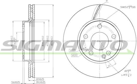 SIGMAUTO DBB220V - Brake Disc autospares.lv