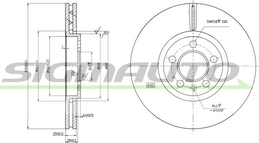 SIGMAUTO DBB221V - Brake Disc autospares.lv