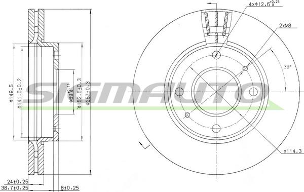 SIGMAUTO DBB270V - Brake Disc autospares.lv