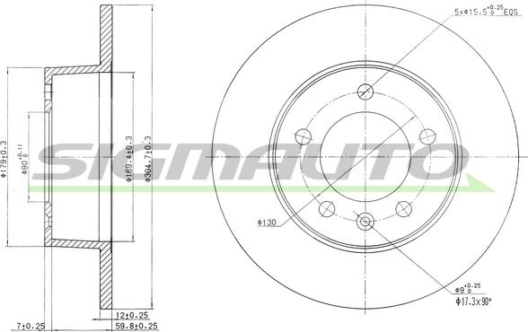 SIGMAUTO DBB272S - Brake Disc autospares.lv