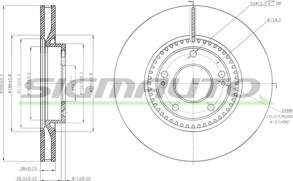 SIGMAUTO DBB795V - Brake Disc autospares.lv