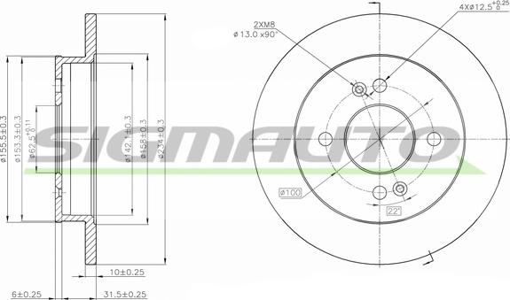 SIGMAUTO DBB793S - Brake Disc autospares.lv