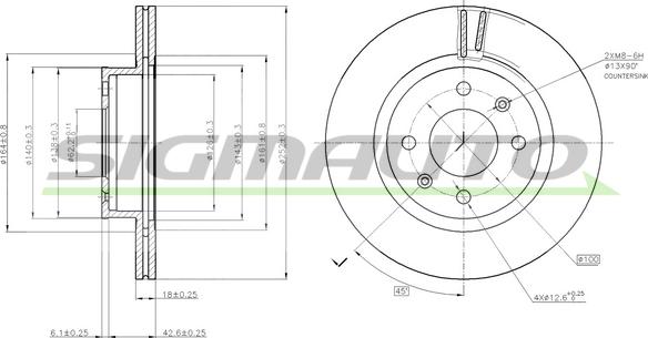 SIGMAUTO DBB792V - Brake Disc autospares.lv