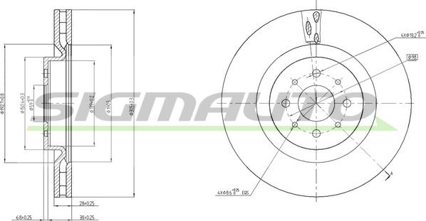 SIGMAUTO DBB742V - Brake Disc autospares.lv