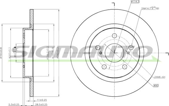 SIGMAUTO DBB755S - Brake Disc autospares.lv