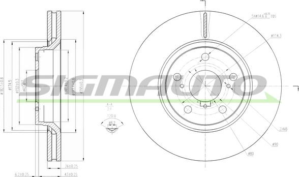 SIGMAUTO DBB756V - Brake Disc autospares.lv