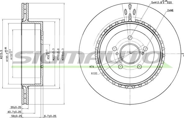 SIGMAUTO DBB750V - Brake Disc autospares.lv