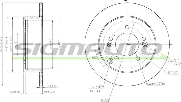 SIGMAUTO DBB752S - Brake Disc autospares.lv