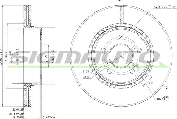 SIGMAUTO DBB764V - Brake Disc autospares.lv