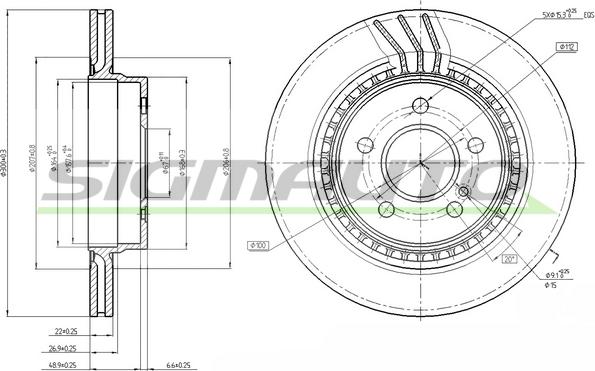 SIGMAUTO DBB700V - Brake Disc autospares.lv