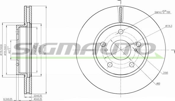 SIGMAUTO DBB789V - Brake Disc autospares.lv