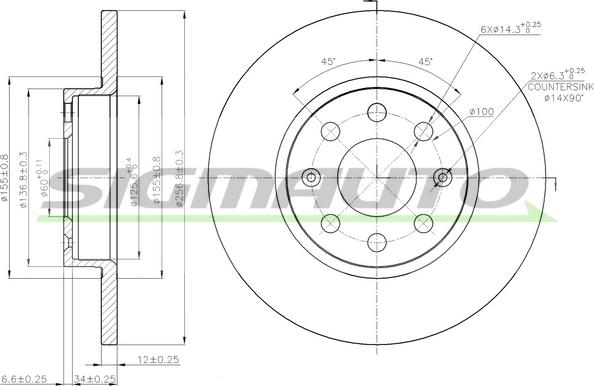 SIGMAUTO DBB784S - Brake Disc autospares.lv