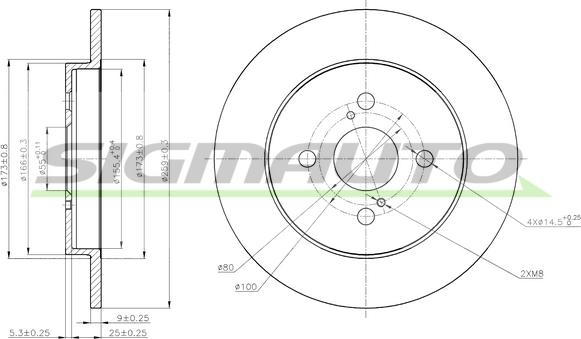 SIGMAUTO DBB781S - Brake Disc autospares.lv