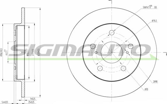 SIGMAUTO DBB788S - Brake Disc autospares.lv