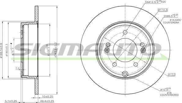 SIGMAUTO DBB787S - Brake Disc autospares.lv