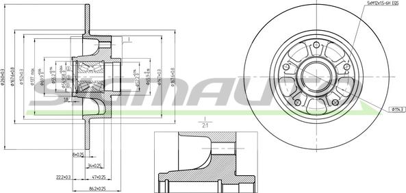 SIGMAUTO DBB730S - Brake Disc autospares.lv