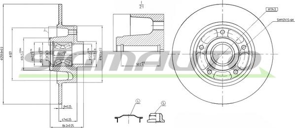 SIGMAUTO DBB732S - Brake Disc autospares.lv