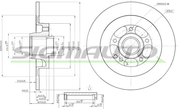 SIGMAUTO DBB725S - Brake Disc autospares.lv