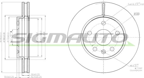 SIGMAUTO DBB721V - Brake Disc autospares.lv