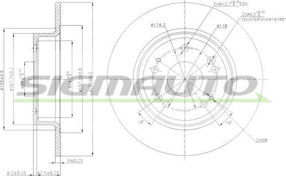 SIGMAUTO DBB776S - Brake Disc autospares.lv