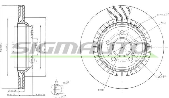 SIGMAUTO DBB771V - Brake Disc autospares.lv